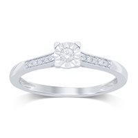 Anello Gazzola Donna Solitario fanuk gambo sgriffato 50/50 in Oro bianco Diamante 0.05 Ct FROX3769-NG - FROX3769-NG